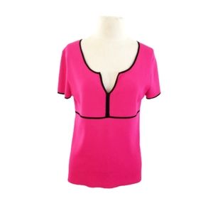 Cable and Gauge Short Pink Sleeve Top Size L